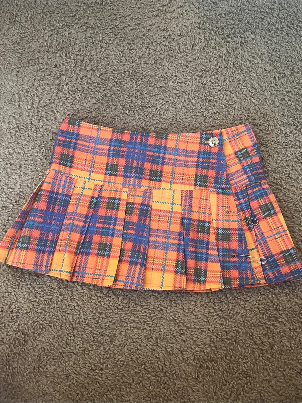 Elsie and Fred Plaid Pleated Mini Skirt